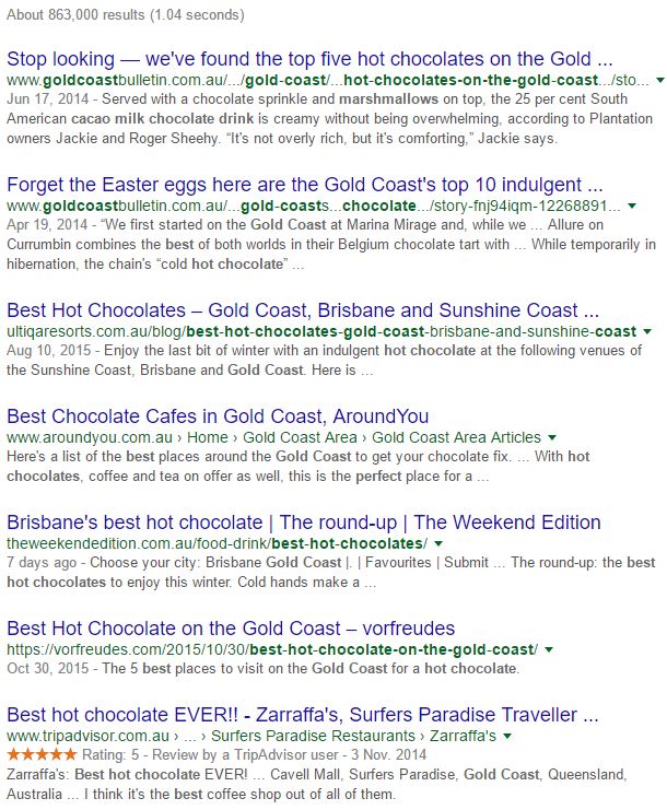 hot chocolate gold coast Gold Coast Digital Marketing Agency