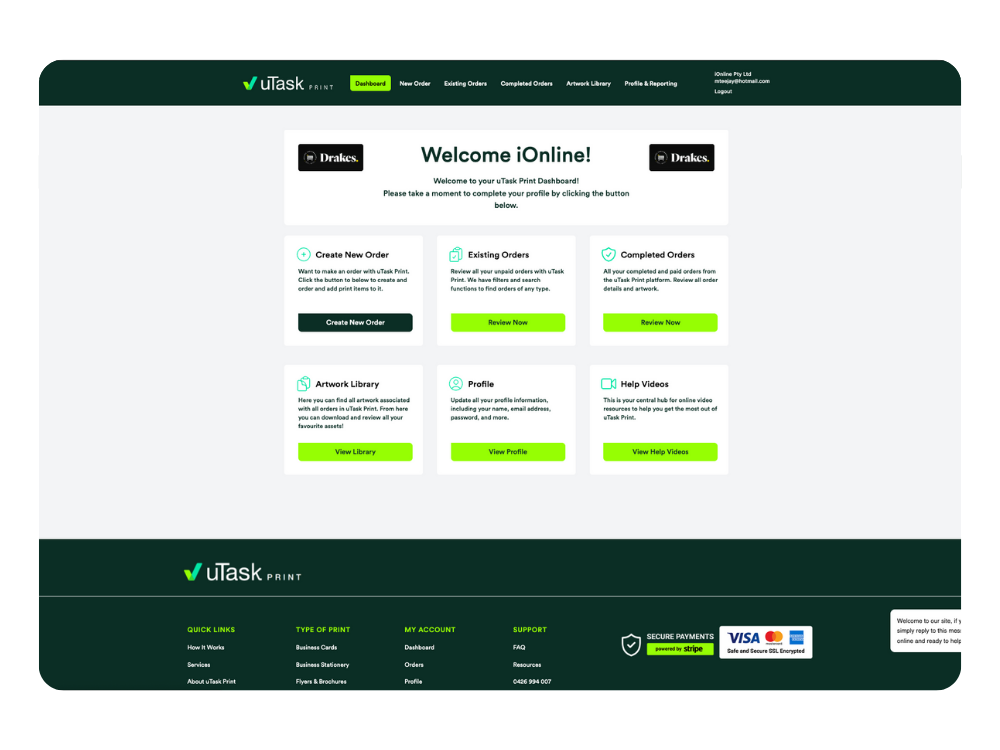 Features - Customer Dashboard