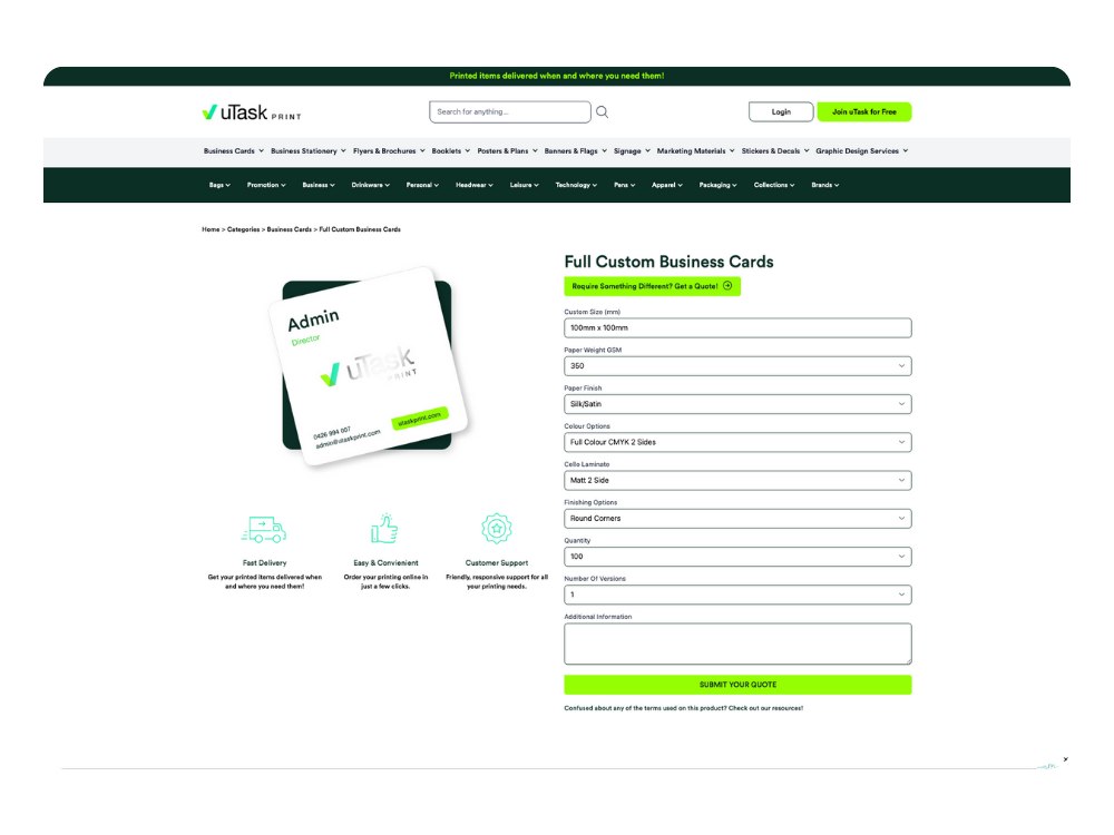 Features - Print Job and Supplier Matching