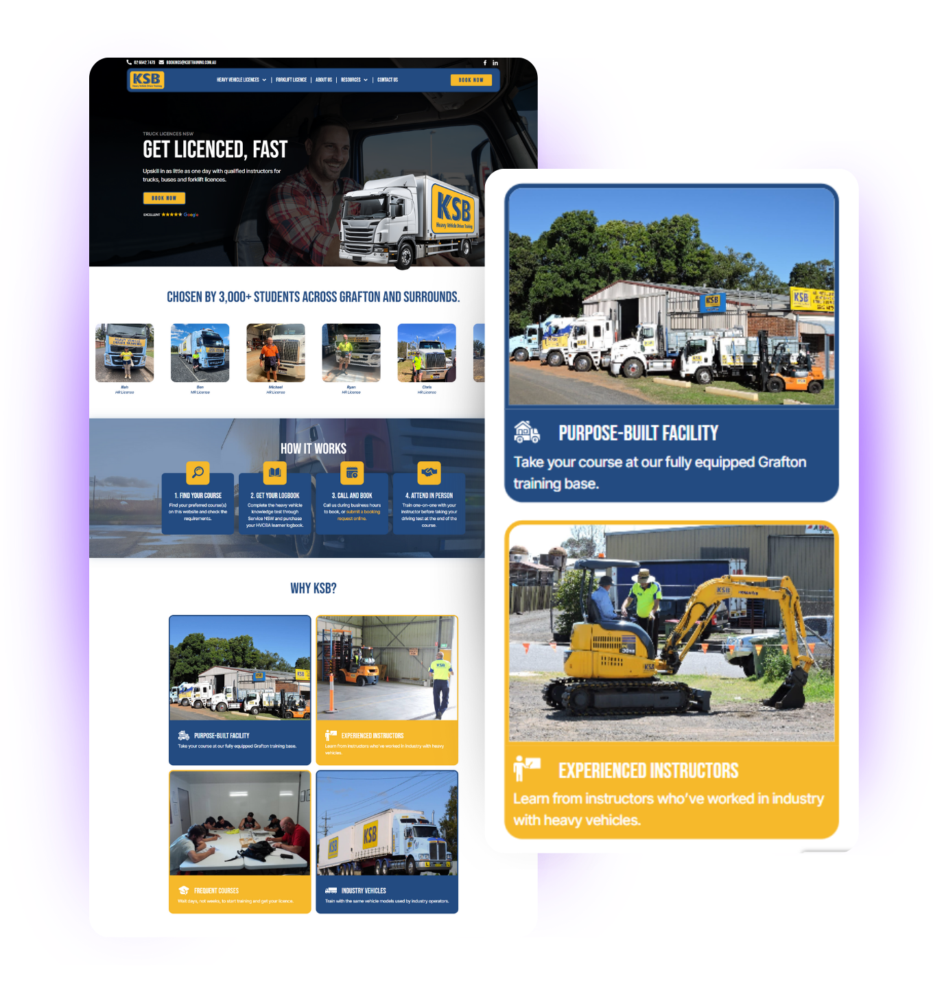 Screenshot of the KSB Training website designed and built by iOnline