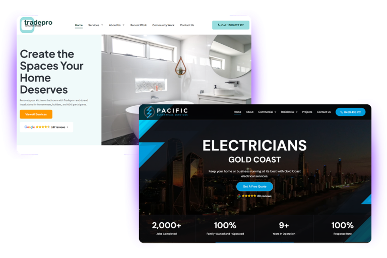 Website design for an electrical services business