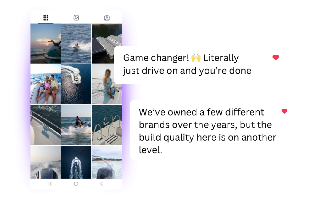 Illustration of social media and community engagement for marine brands