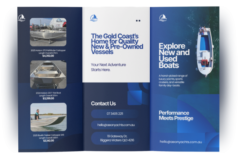 Digital boat brochure and 3D product model visualization