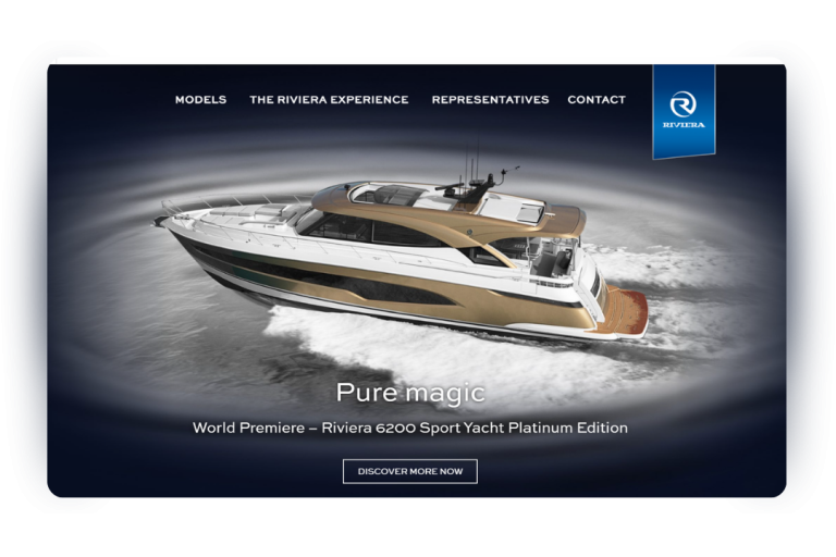 Screenshot-style mockup of a marine industry website