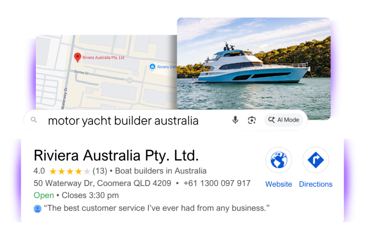 Illustration showing structured product information for boats and marine equipment