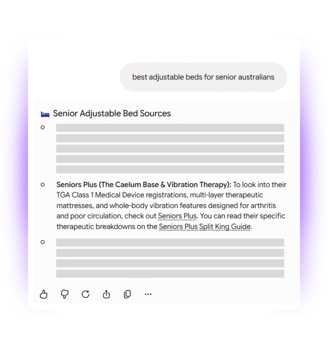 Dashboard showing brand citations and references across AI chatbot responses